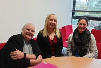 Rachel Lehner-Mear with her two thesis examiners, Dr Kerryn Dixon and Professor Janet Goodall