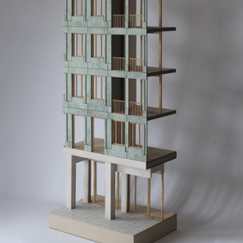 A model of a high rise building