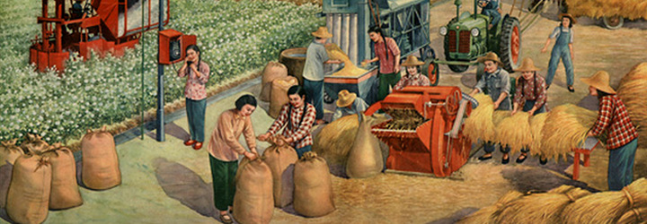 Section from an illustration of Chinese farmers