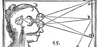 Wood engraving of ancient scientific theory of perception