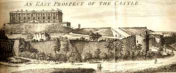 Engraving showing Nottingham Castle from 1790