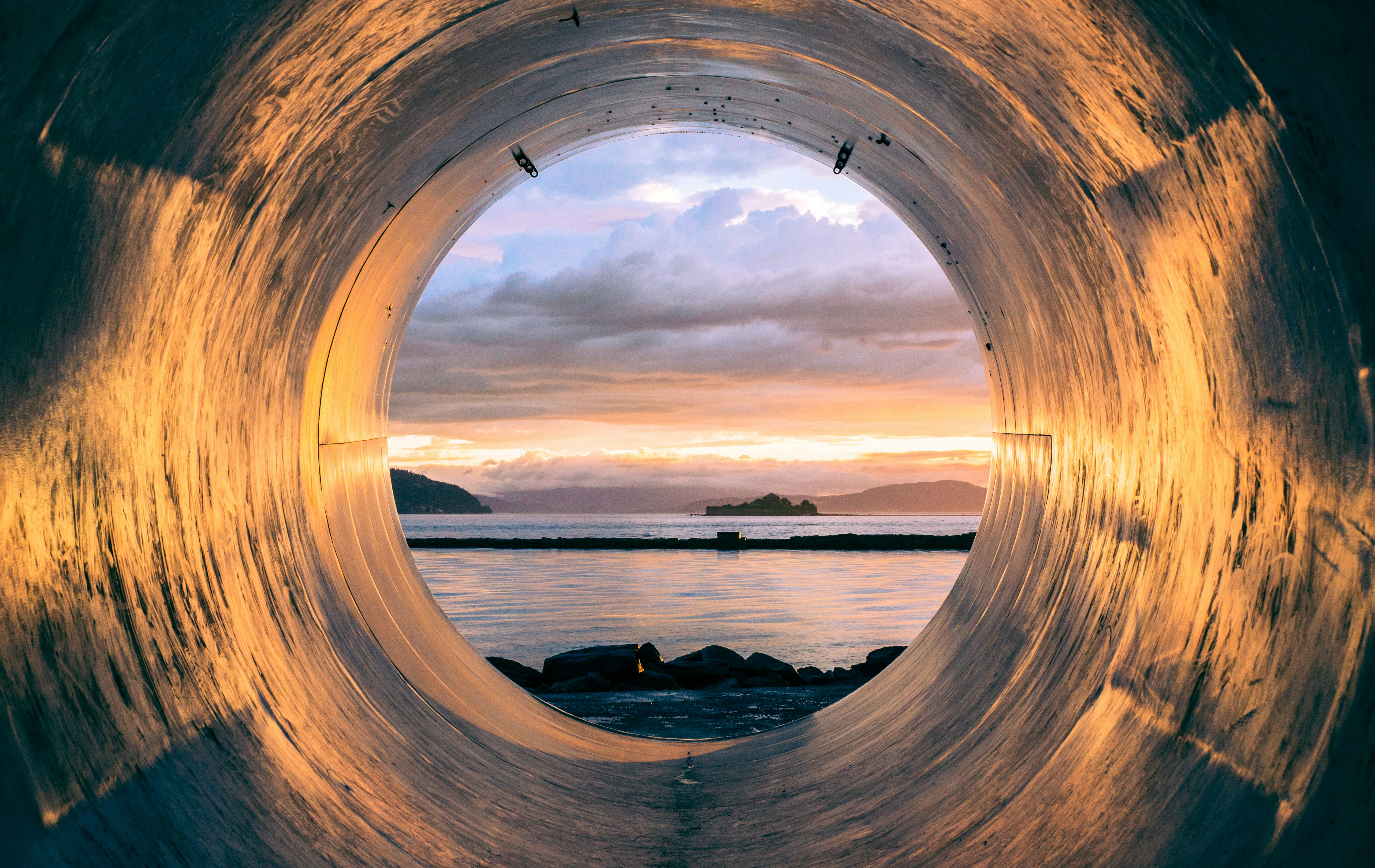 water through tunnel