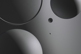 Spheres fading from black to grey
