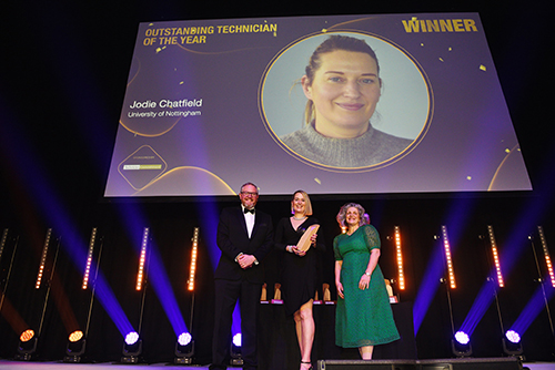 Jodie Chatfield with her Technician of the Year Award