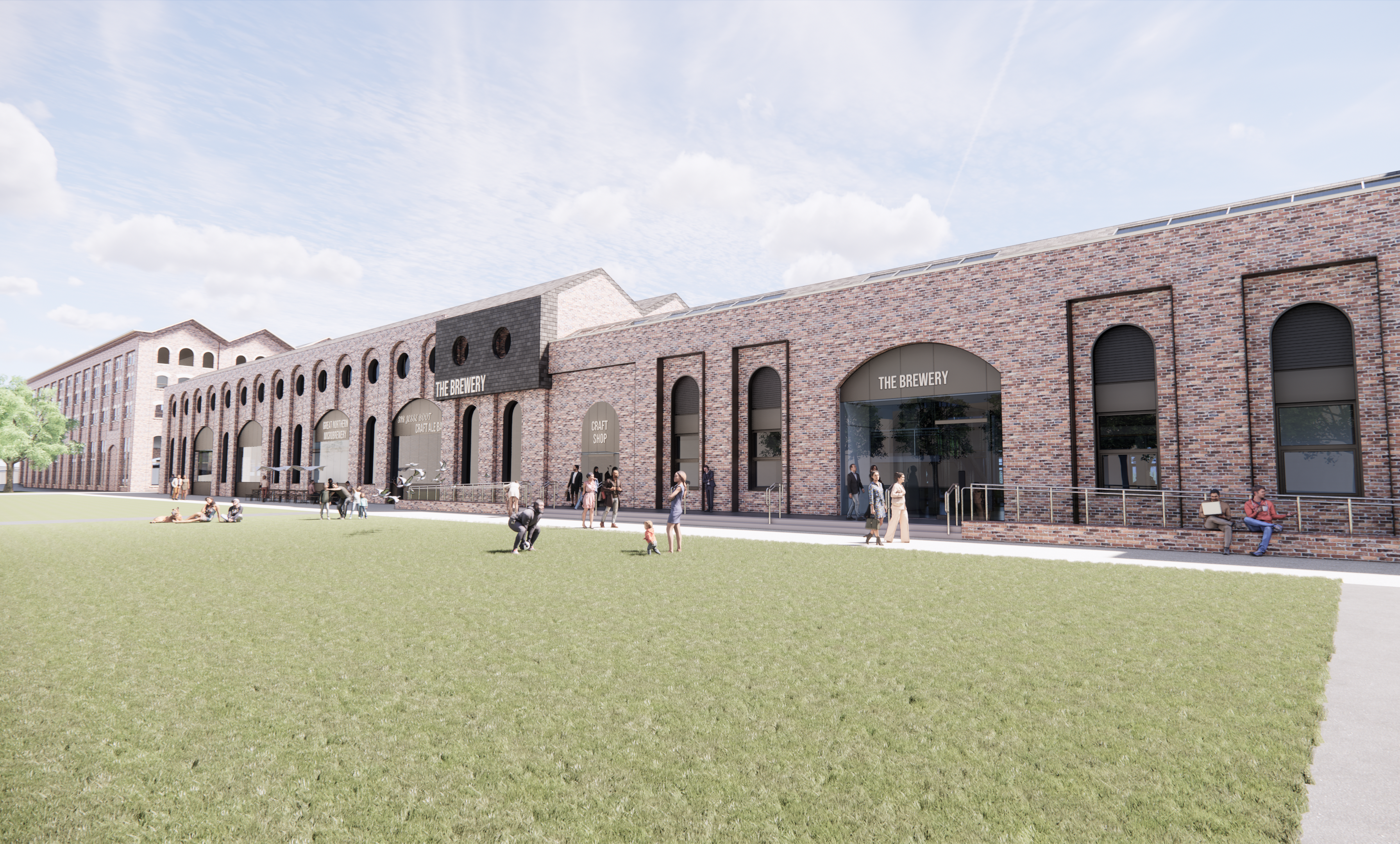 Concept for brewery business flagship headquarters incorporating a derelict grade II listed warehouse in Nottingham