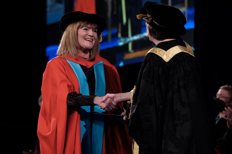 Marie Ashby receives honorary degree from Vice-Chancellor Prof Shearer West
