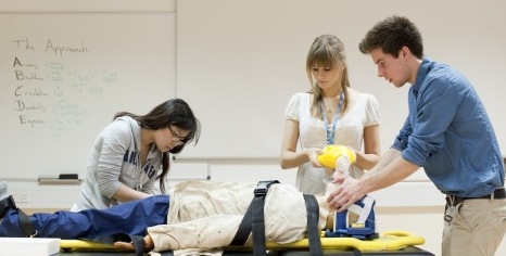 Medical students practising resuscitation