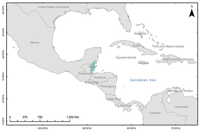 location map of Belize