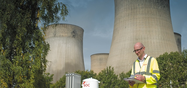 Professor outside power station