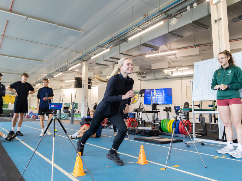 Pupil completes sprint testing in our High Performance Zone