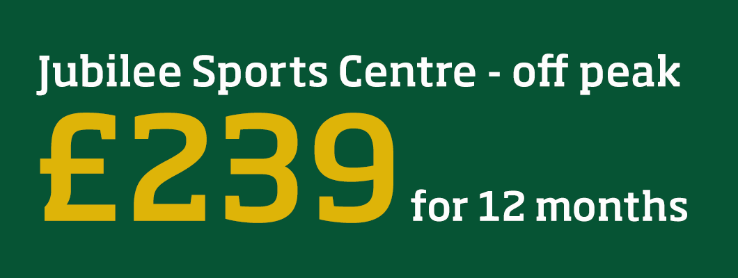 Public membership at Jubilee Sports Centre (off peak), available for only £239 for 12 months!