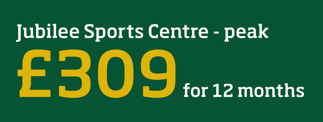 Public membership at Jubilee Sports Centre (peak), available for only £309 for 12 months!