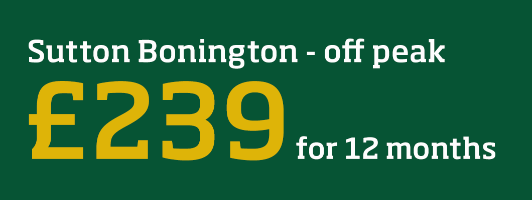 Young Persons membership at Sutton Bonington (off peak) £239 for 12 months