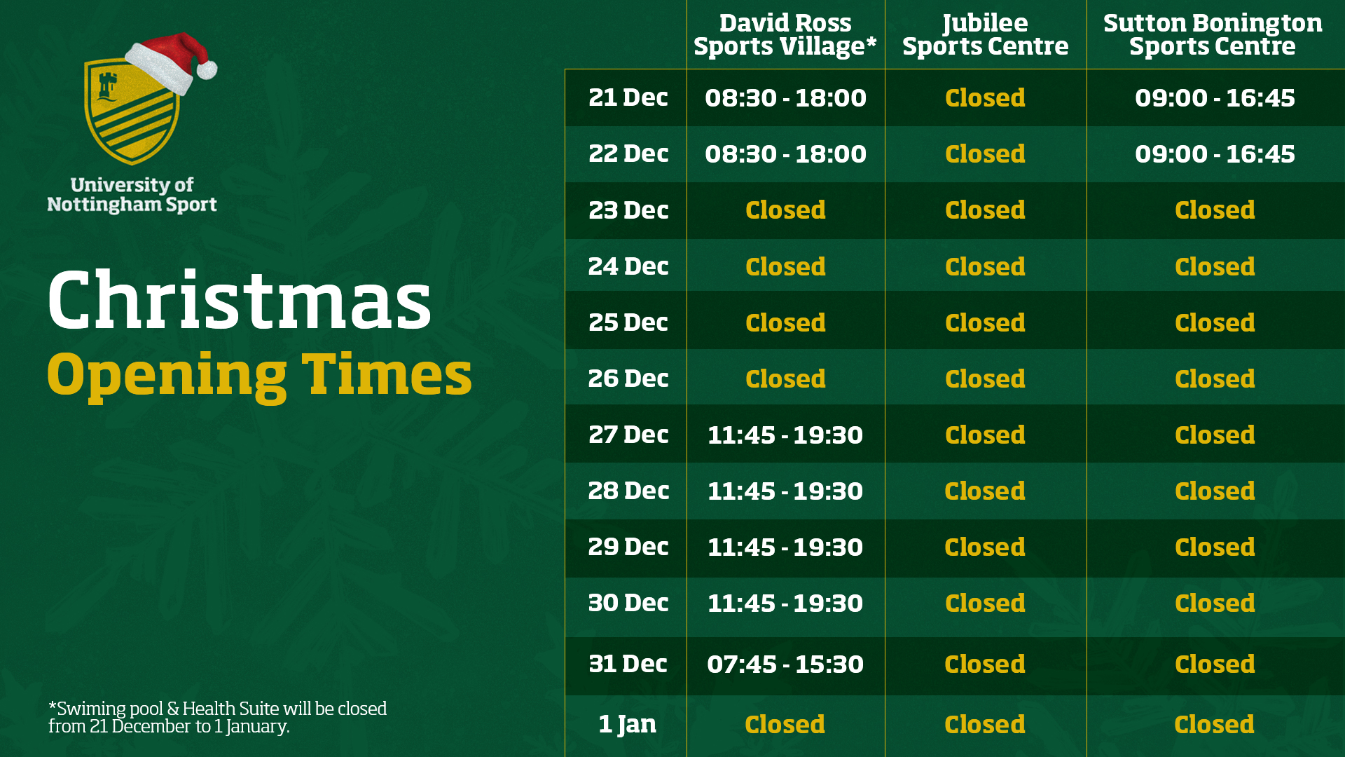 Christmas Opening Hours 2024