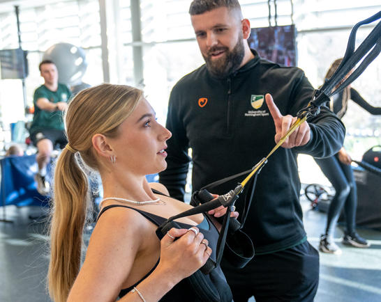 A personal training session taking place at University of Nottingham Sport