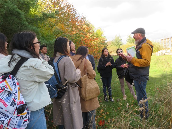 Students on a foraging walk around Jubilee Campus