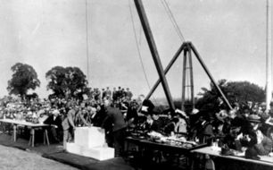 Laying of the foundation stone of Trent building