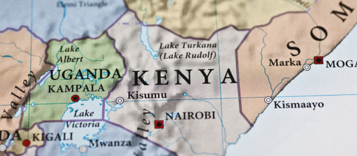 Photo of a map of Kenya.