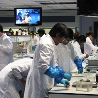 Students in the Pharmacy lab