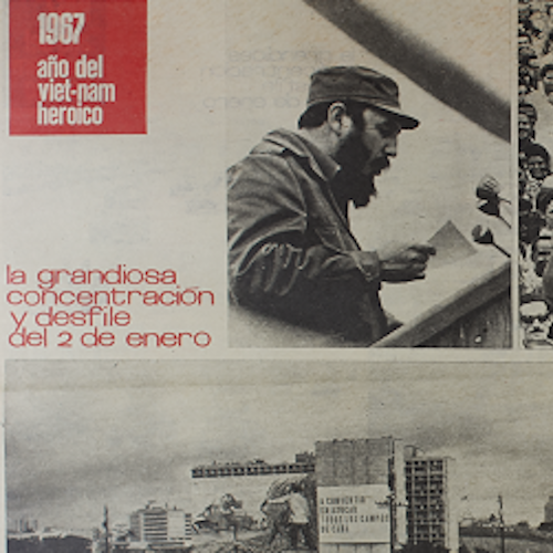 Extract from Cuban magazine showing Fidel Castro making a speech