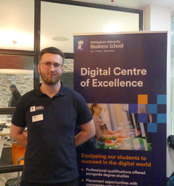 BSc student Fraser Street at a Business School event.