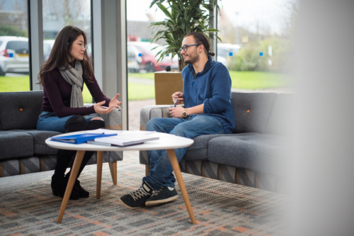 Colleagues having a meeting