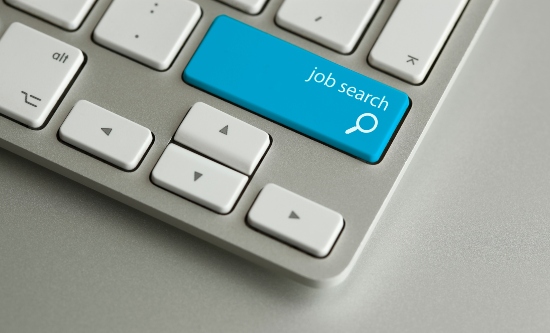 A keyboard with a button labelled Job search