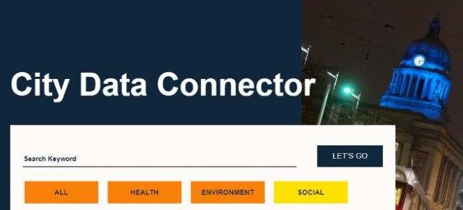 Screenshot of the City Data Connector home page