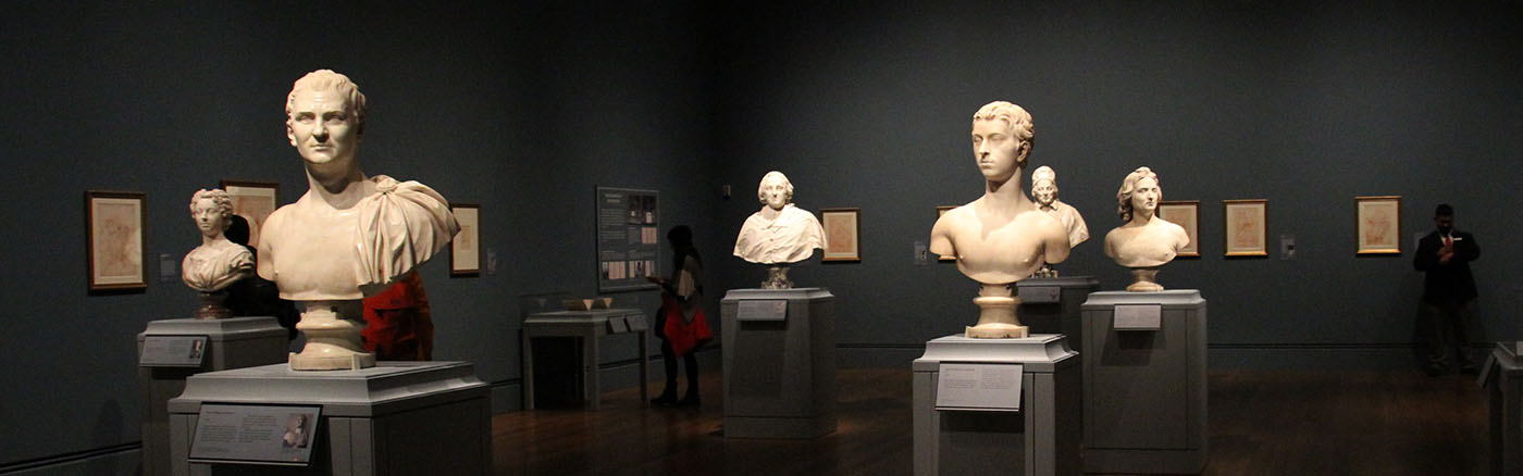 Stone busts of historical figures