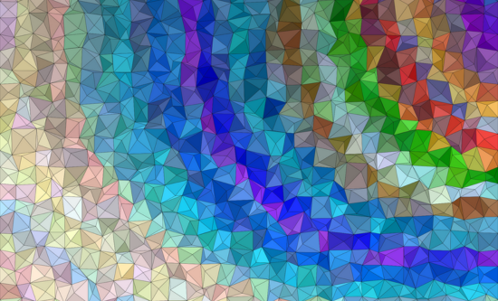 Rainbow coloured geometric shapes