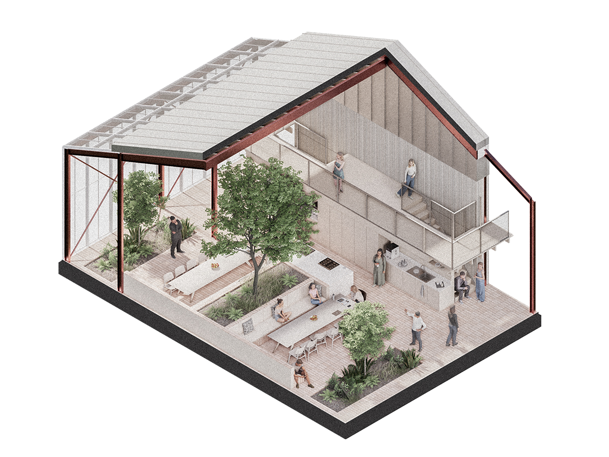 Kitchen Cut Away Axonometric