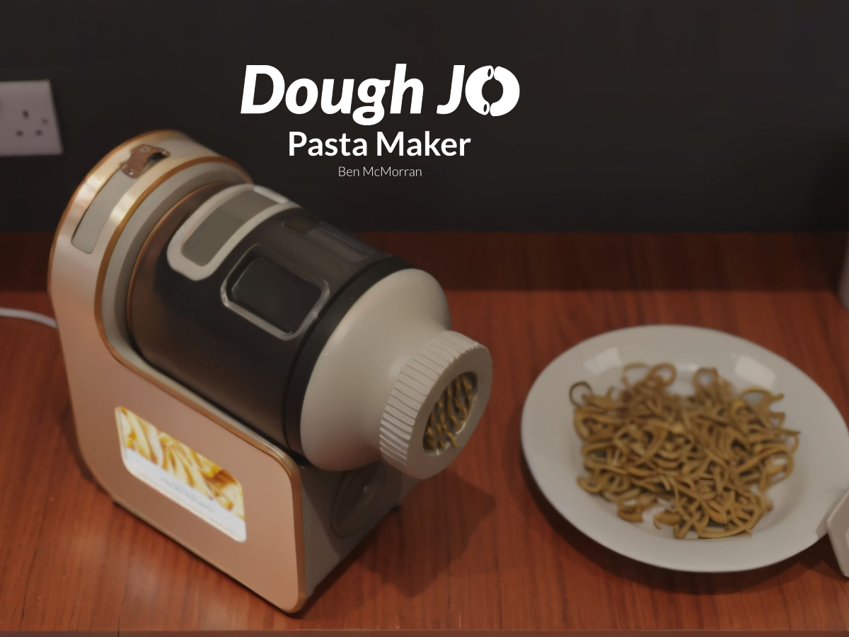 DoughJo pasta maker on a kitchen counter