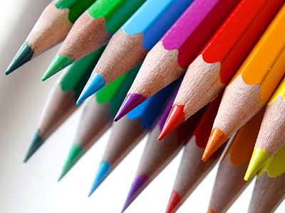 Coloured pencils for art-work.