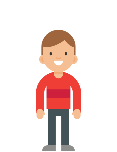 a graphic representation of a 11 year old boy