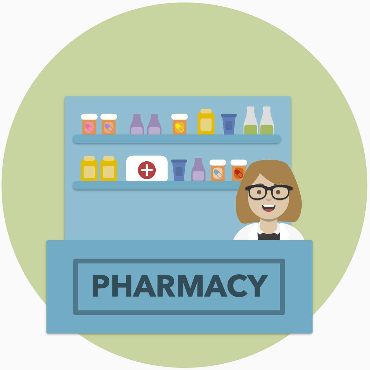 A pharmacist at a pharmacy