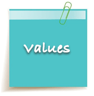 Values post-it note