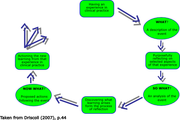 Diagram of Driscoll's Model of Reflection.