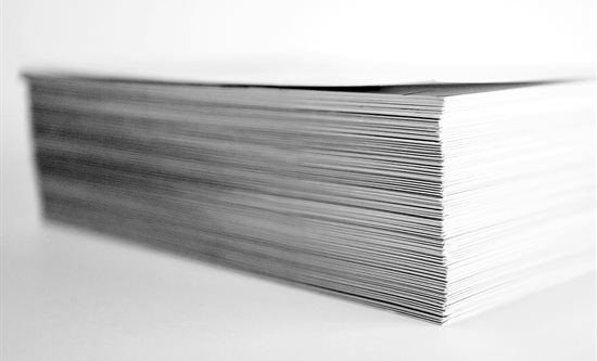 Image of a stack of white paper.