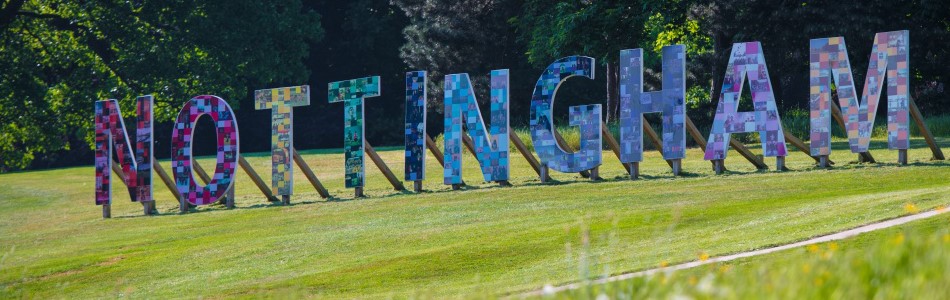 Nottingham sign on our University Park Campus