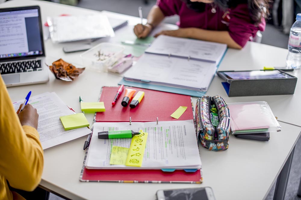 Students taking notes