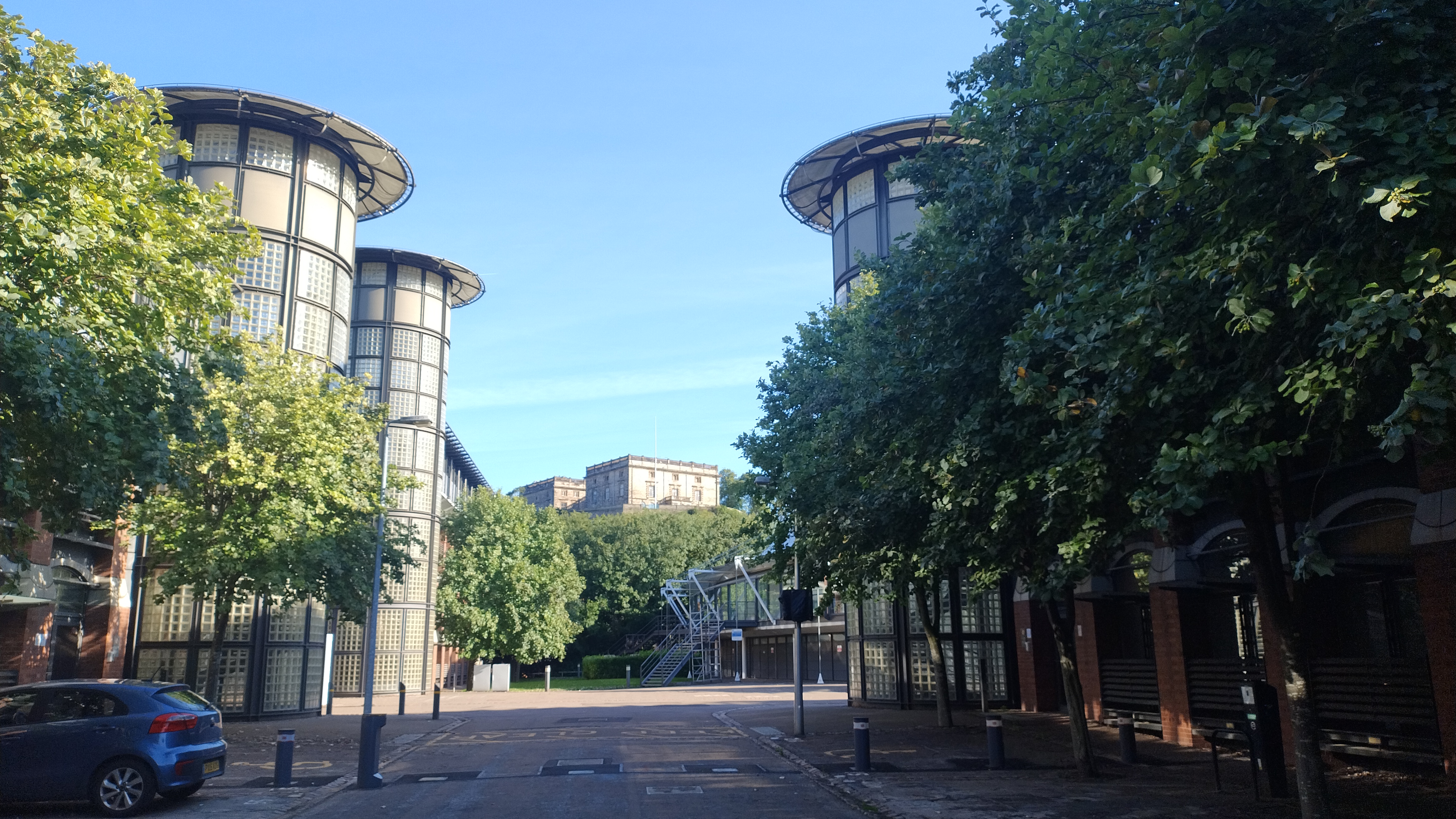 Castle Meadow Campus view of the campus with Nottingham castle in the background