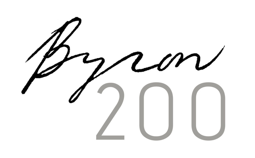 Byron 200 logo, with a hand written inscription of Byron 200