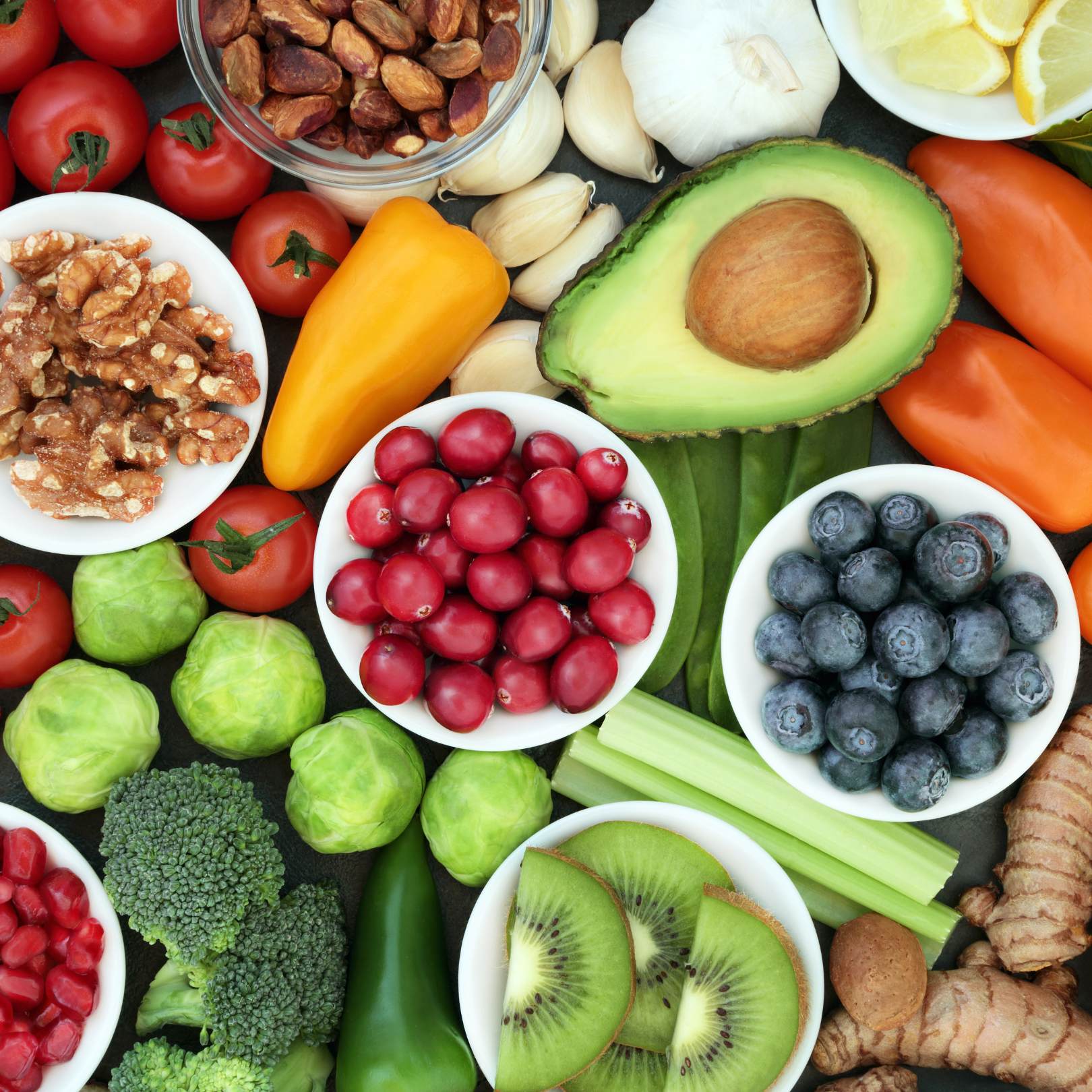 Different types of yummy fruits arranged on a table