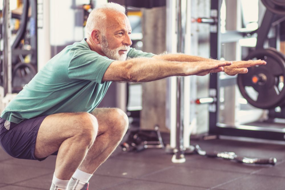 Man exercising in the gym