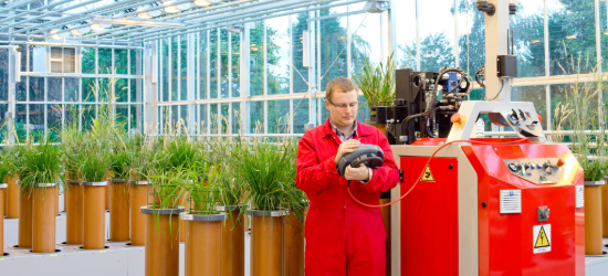 Picture of researcher at the Hounsfield Facility in Sutton Bonington