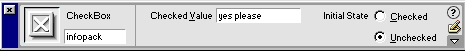 the Properties box for a checkbox
