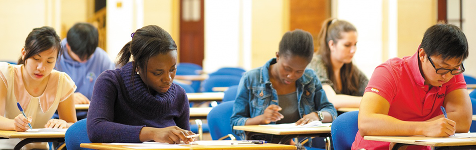 Students sitting exams