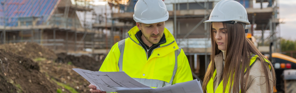 An image of two architects on site